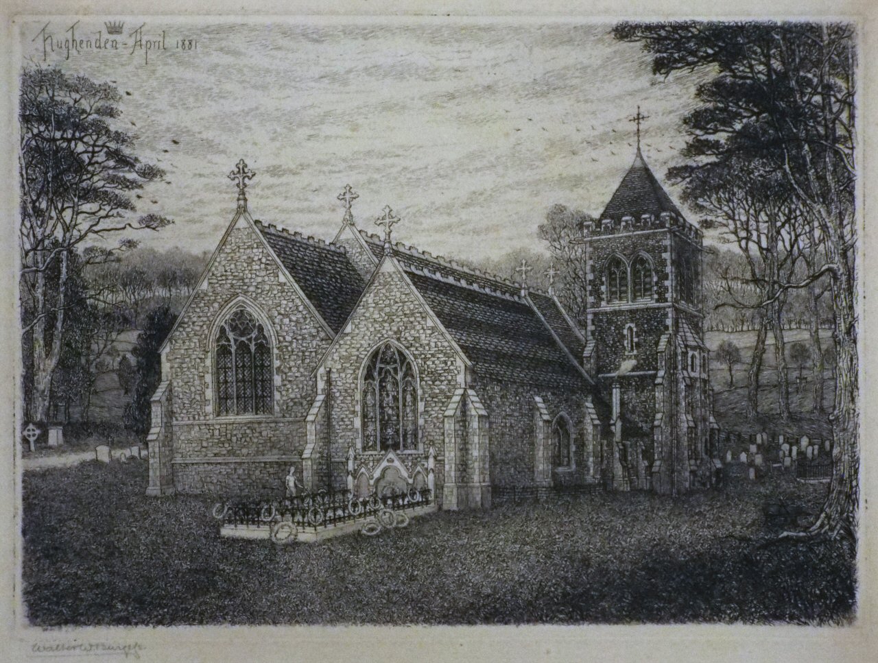 Etching - Hughenden - April 1881 - Burgess